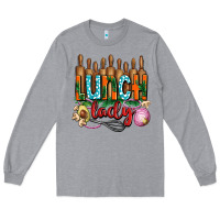 Heather Grey lunch lady with onions Long Sleeve Tee - AdoDesignShop