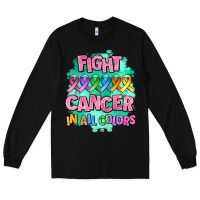 Black fight cancer in all colors Long Sleeve Tee - AdoDesignShop