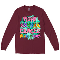 Burgundy fight cancer in all colors Long Sleeve Tee - AdoDesignShop