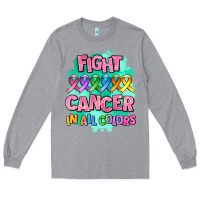 Heather Grey fight cancer in all colors Long Sleeve Tee - AdoDesignShop