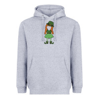 Heather Grey leprechaun girl faceless Heavyweight Hoodie - MaliasSmallBusiness
