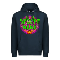Navy Spooky Mama Premium Hoodie - BundleAndBundleShop