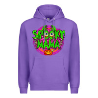 Purple Spooky Mama Premium Hoodie - BundleAndBundleShop
