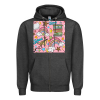 Charcoal Heather school with rainbow seamless pattern Zipper Hoodie - BundleAndBundleShop