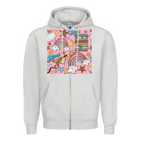 Dove Grey school with rainbow seamless pattern Zipper Hoodie - BundleAndBundleShop