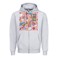 Heather Grey school with rainbow seamless pattern Zipper Hoodie - BundleAndBundleShop