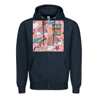 Navy school with rainbow seamless pattern Zipper Hoodie - BundleAndBundleShop