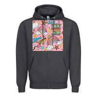 Smoke school with rainbow seamless pattern Zipper Hoodie - BundleAndBundleShop