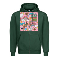 Sports Green school with rainbow seamless pattern Zipper Hoodie - BundleAndBundleShop