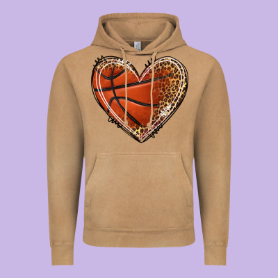 Basketball Heart Vintage Hoodie Designed By Texasbilliewilder