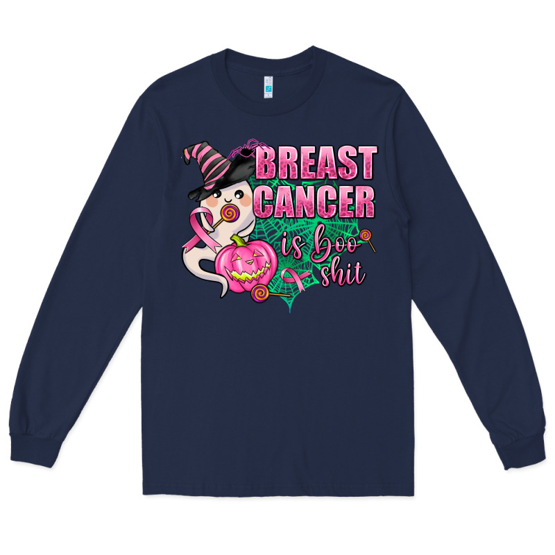 Breast Cancer Is Boo Shit Long Sleeve Tee by AdoDesignShop | Teevron