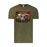 Vintage Olive merry christmas heifer Vintage Tee - RanaPortraitStore