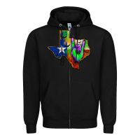Black texas map halloween Zipper Hoodie - JahusDesignShop