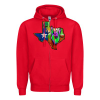 Red texas map halloween Zipper Hoodie - JahusDesignShop