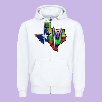 Texas Map Halloween Zipper Hoodie Designed By Jahusdesignshop