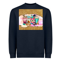 Navy small business coffee cups Heavyweight Sweatshirt - Zillion Design Studio