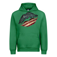 Emerald Vintage American Flag Lips Urban Hoodie - Bettercallsaul