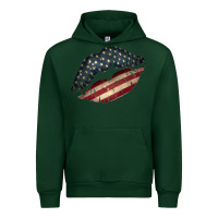 Forest Green Vintage American Flag Lips Urban Hoodie - Bettercallsaul