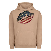 Pigment Burro Vintage American Flag Lips Urban Hoodie - Bettercallsaul