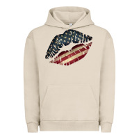 Pigment French Oak Vintage American Flag Lips Urban Hoodie - Bettercallsaul