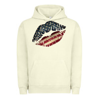 Pigment Pistachio Vintage American Flag Lips Urban Hoodie - Bettercallsaul