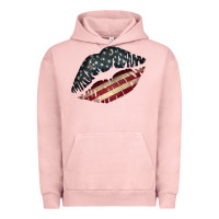 Pigment Salmon Vintage American Flag Lips Urban Hoodie - Bettercallsaul