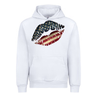 White Vintage American Flag Lips Urban Hoodie - Bettercallsaul