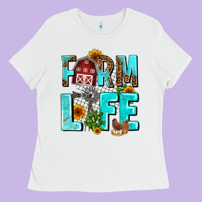 Farm Life Ladies Tee Designed By Adodesignshop