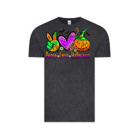 Vintage Black peace love halloween Vintage Tee - Zillion Design Studio