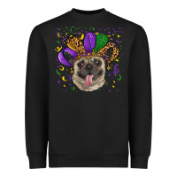 Black mardi gras hat pug Heavyweight Sweatshirt - RanaPortraitStore