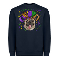 Navy mardi gras hat pug Heavyweight Sweatshirt - RanaPortraitStore