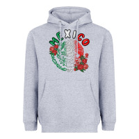 Heather Grey mexico Heavyweight Hoodie - MaliasSmallBusiness