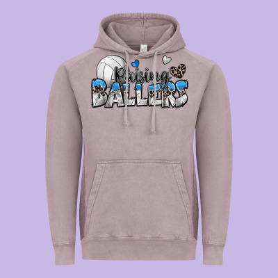 Raising Ballers Volleyball Vintage Hoodie Designed By Zillion Design Studio