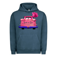 Pigment Midnight Navy Loads Of Love Valentine's Day Truck Urban Hoodie - Bettercallsaul