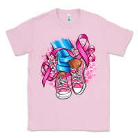 Bubblegum Pink cancer ribbon pink converse and flowers Classic Tee - AdoDesignShop