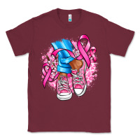 Burgundy cancer ribbon pink converse and flowers Classic Tee - AdoDesignShop