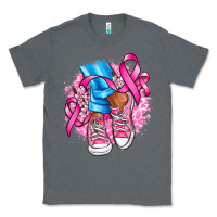 Charcoal Heather cancer ribbon pink converse and flowers Classic Tee - AdoDesignShop