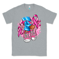 Heather Grey cancer ribbon pink converse and flowers Classic Tee - AdoDesignShop