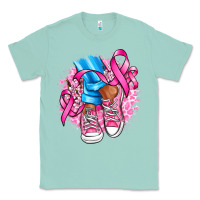 Seafoam cancer ribbon pink converse and flowers Classic Tee - AdoDesignShop