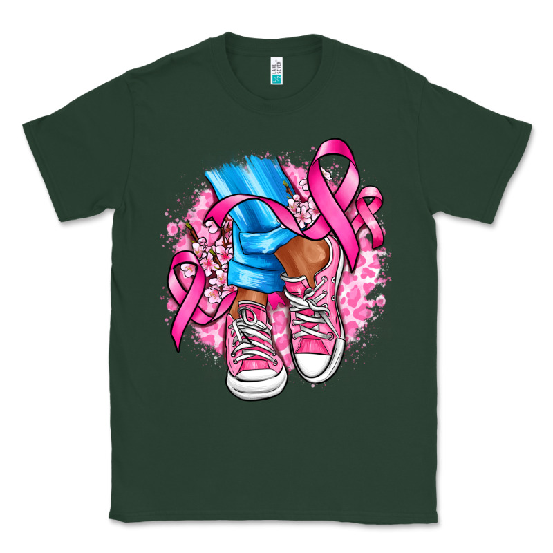 Cancer Ribbon Pink Converse And Flowers Classic Tee by AdoDesignShop | Teevron