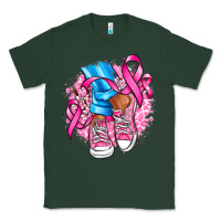 Sports Green cancer ribbon pink converse and flowers Classic Tee - AdoDesignShop