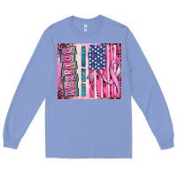 Colony Blue warrior breast cancer and american flag Long Sleeve Tee - AdoDesignShop