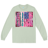 Matcha warrior breast cancer and american flag Long Sleeve Tee - AdoDesignShop