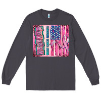Smoke warrior breast cancer and american flag Long Sleeve Tee - AdoDesignShop