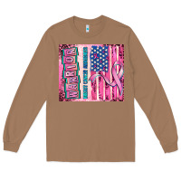 Toasted Coconut warrior breast cancer and american flag Long Sleeve Tee - AdoDesignShop