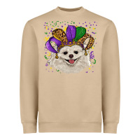 Mushroom mardi gras hat white pomeranian Heavyweight Sweatshirt - RanaPortraitStore