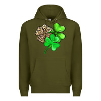 Army Green three clover Premium Hoodie - AdoDesignShop