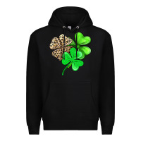 Black three clover Premium Hoodie - AdoDesignShop