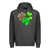 Charcoal Heather three clover Premium Hoodie - AdoDesignShop