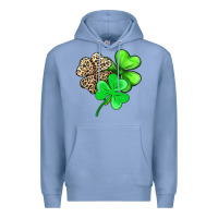 Colony Blue three clover Premium Hoodie - AdoDesignShop
